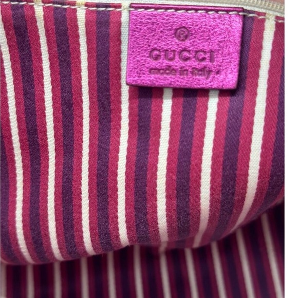Gucci GG Monogram Tote Pink Leather Trim - Picture 14 of 15